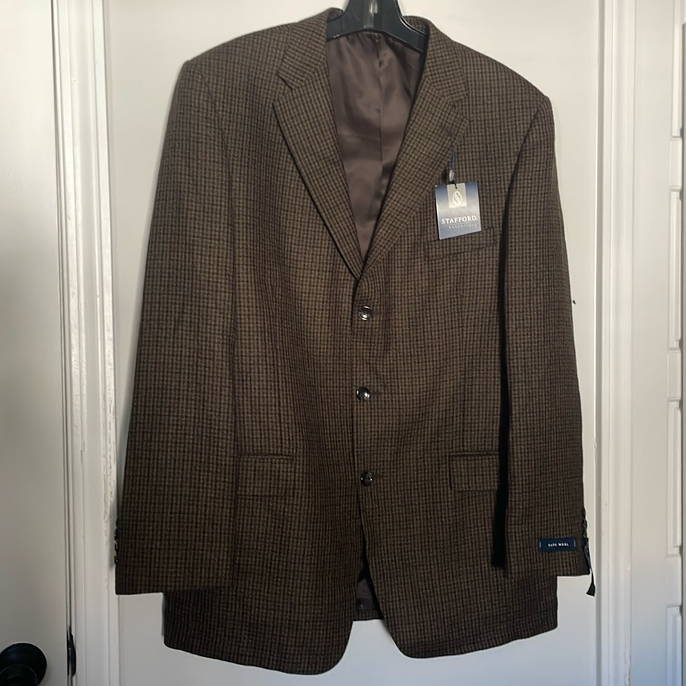 Wool Houndstooth Blazer Preppy Academia Old Money 44 Long